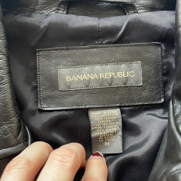 Banana Republic Men’s Leather Parka Jacket - Picture 3 of 6